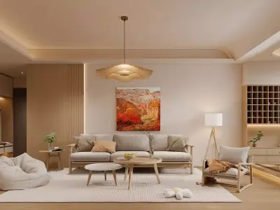 Japanese style living room 3D model