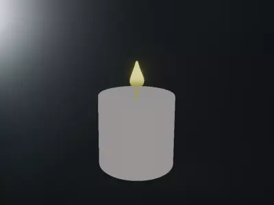 Candle with animation of fire 3D model