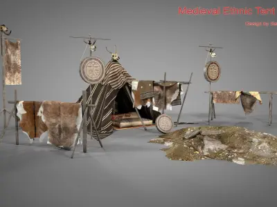 Medieval Ethnic Tent Set  3D model