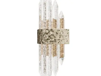 Sconce glass transparent gold 62GDW-920-500CH 3D model