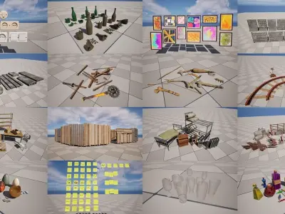 82 Different Assets 3D Model Pack