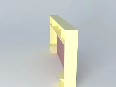 Padded headboard for double bed 3D model