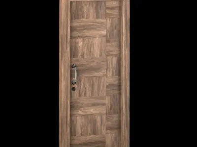 Interior-exterior Wooden Door 3D model 7