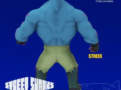 Street Sharks - Streex - Full figure 3D print model