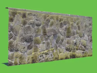 Mossy Stone Wall 3D model