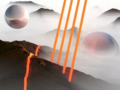 SCI-FI mountains Low-poly 3D model