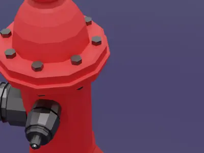 Low Poly Fire Hydrant Game Ready Stylized City Prop Low-poly 3D model