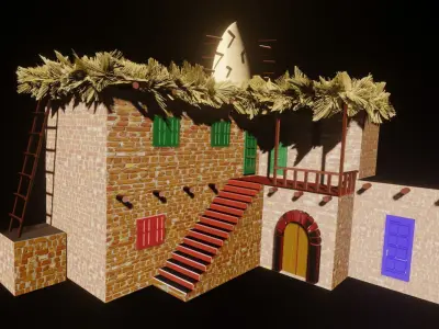 Egyptian Village House 3D model