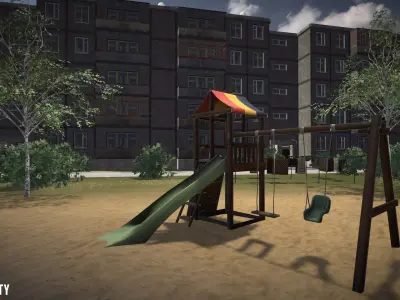 USSR City - residential area 3D model