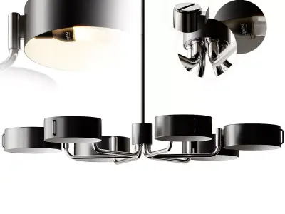 Axle Nickel Black Shade Chandelier by Robert Abbey 3D model