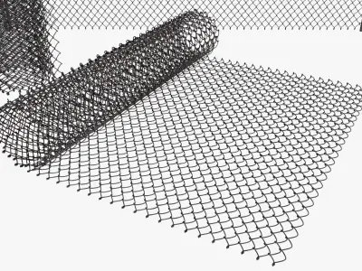 Barbed Wire Fence 3D model