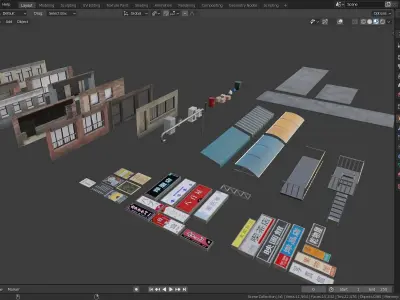 Modular Buildings Asset Pack 3D model