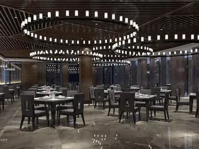 Business Restaurant - Coffee - Banquet  86 3D model