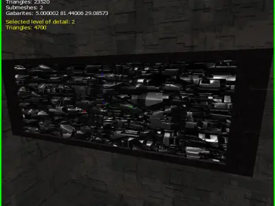 3D Sci-fi Wall Low-poly 3D model