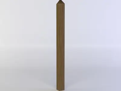 Fence segment pole Low-poly 3D model
