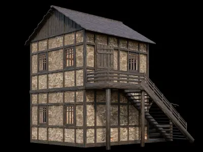 Medieval Village Asset 06 - 4K Textures Game Ready Low-poly 3D model