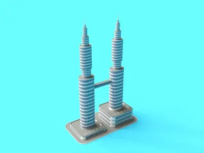 Cartoon Building 005 Low-poly 3D model