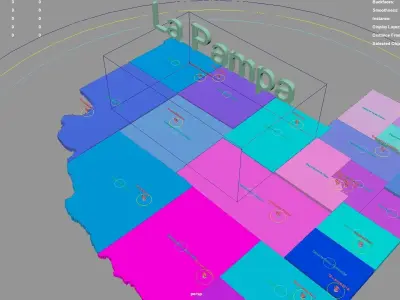 La Pampa  Argentina map region geography political geographic 3D model