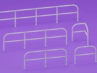 Railing Collection set of metal railings 3D model