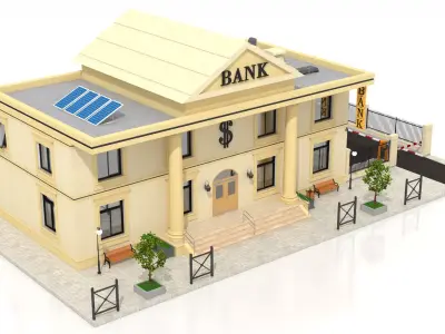 Bank Office Low-poly 3D model