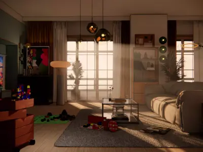 Livingroom 3D model 7