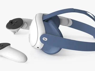  Head-Mounted VR Display and Input Devices Blue Strap 