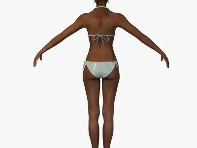 African American Woman Character With Bikini 3D model