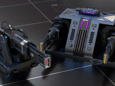 Laser Turret - ASURA  and ASURAX2 3D Model Pack