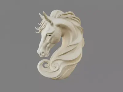 Bust Statue Horses 3D print model 3D model
