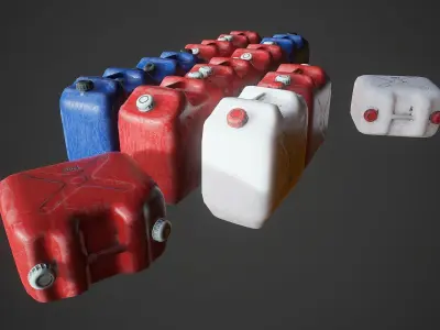 Plastic canister Low-poly 3D model