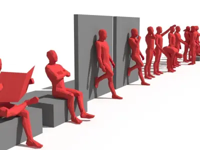 Low poly people Low-poly 3D model
