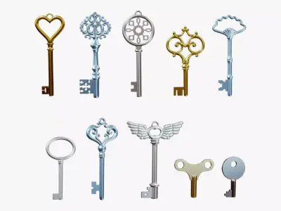 Keys Pack - 10 in 1 3D model