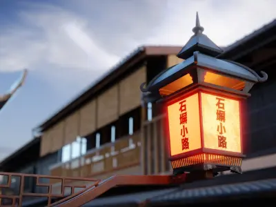 Japanese Street 3d Scene 3D model