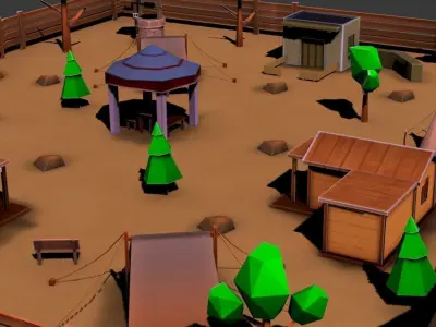 Low poly Desert Game environment Low-poly 3D model