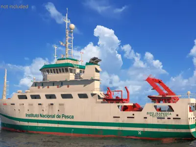  Oceanographic Research Vessel with Equipment 