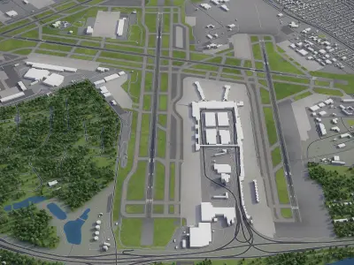 Minneapolis - Saint Paul Airport Low-poly 3D model