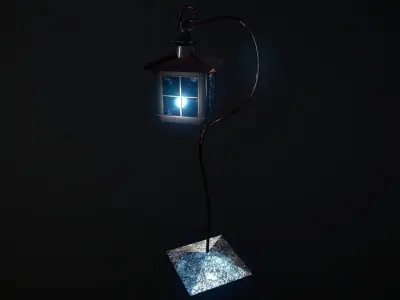 Park Lamps Collection Low-poly 3D model