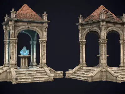 Abandoned Fantastic Rotunda Low-poly 3D model