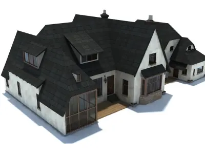 English Style Family House 3d Model 3D model