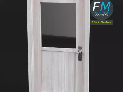 Half glass door 3D model