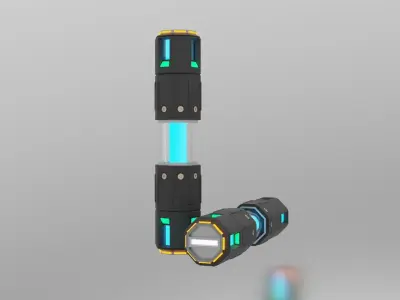 Sci-fi Battery Low-poly 3D model