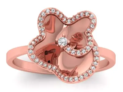 Solitaire Wedding Engagement Women Light Weight Rings 3D print model 8