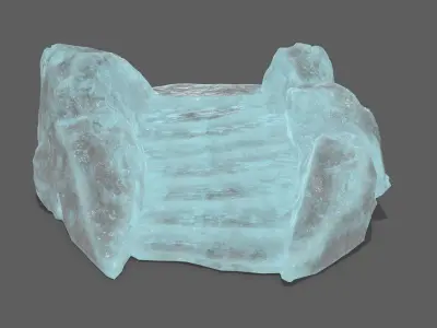 Ice Rock Stair Low-poly 3D model