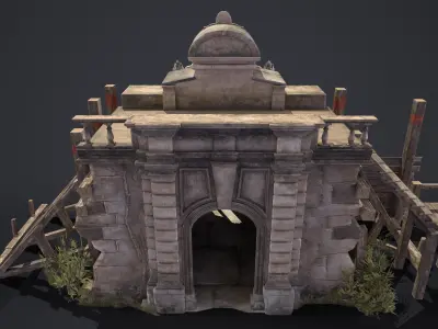 Old Portal Castle Low-poly 3D model