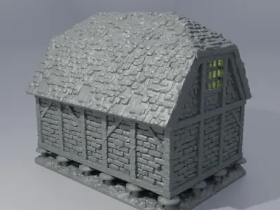 Medieval Granary Tabletop Terrain 28 MM 3D print model