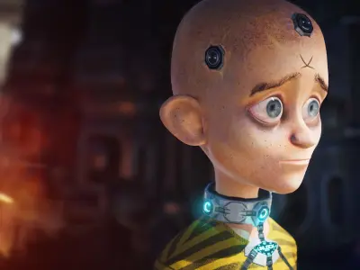 Stylized Character Teen Boy 3D CG Character Rigged Model  Low-poly 3D model