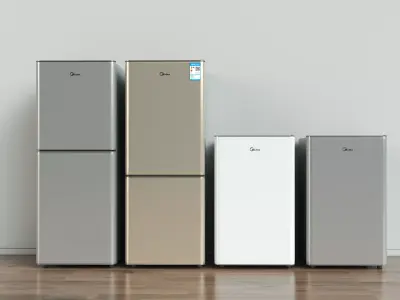 mini fridge with freezer  3D model