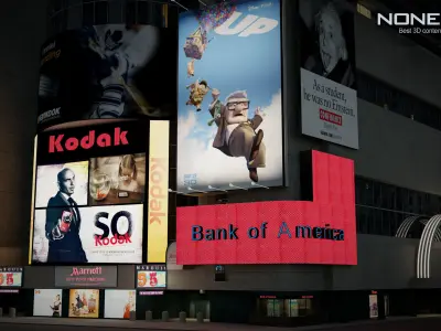 NYC Building Marriott Marquis Low-poly 3D model