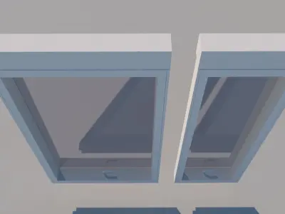 Low Poly Windows pair of glass openings Low-poly 3D model