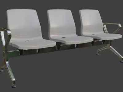 Modern Waiting Room Bench 3D Model 3D model
